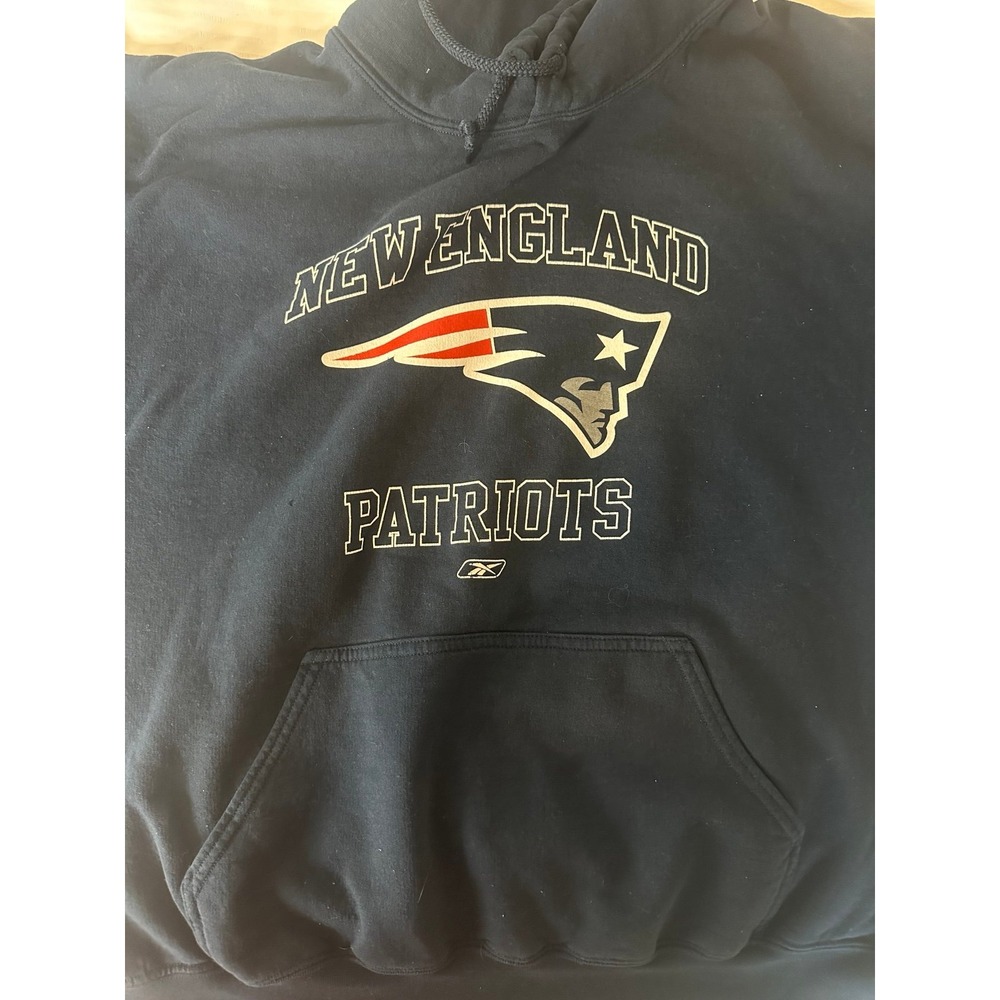 NFL New England Patriots Hoodie Sweatshirt Mens Sz XL Navy Blue